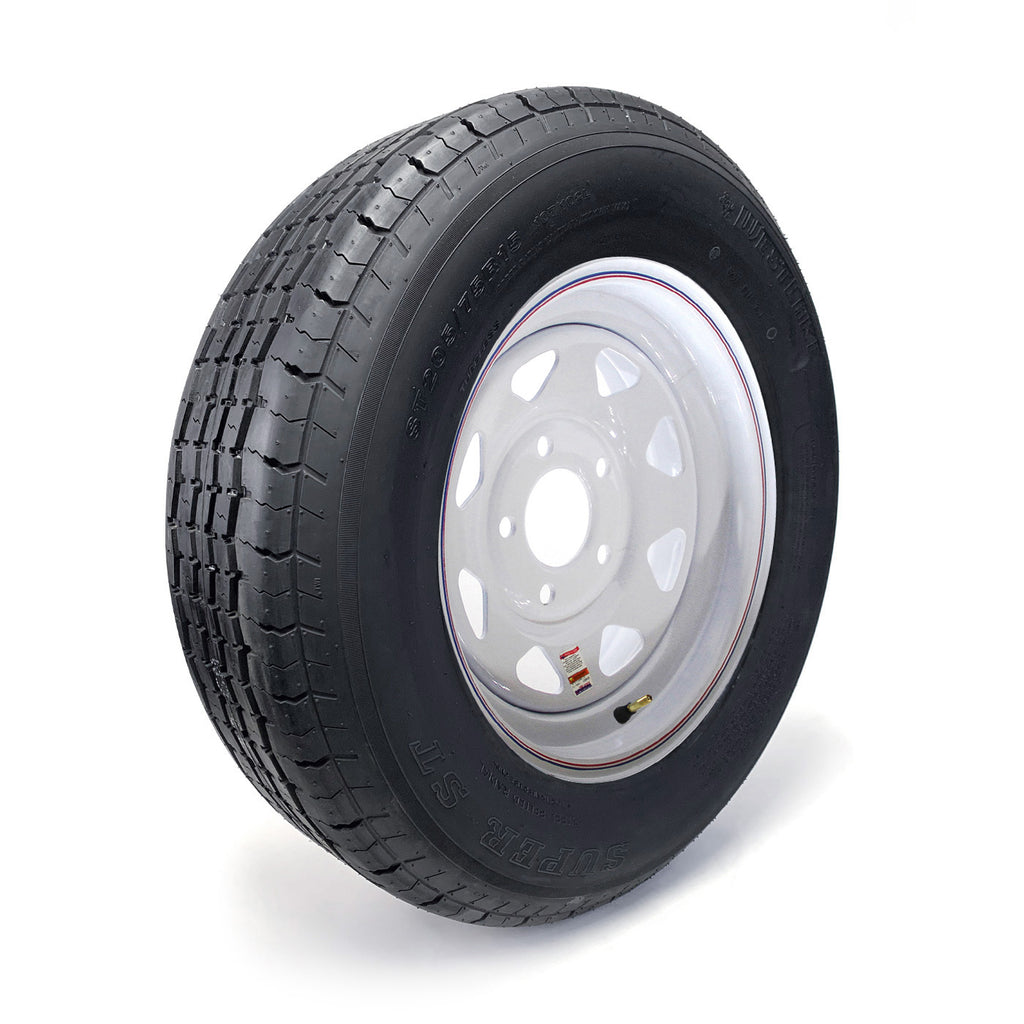 Pneu radial ST205/75R15 8 plis LRD 2150 lbs Westlake et jante 15" 5 trous 5" B.C. rally - RecreaShop