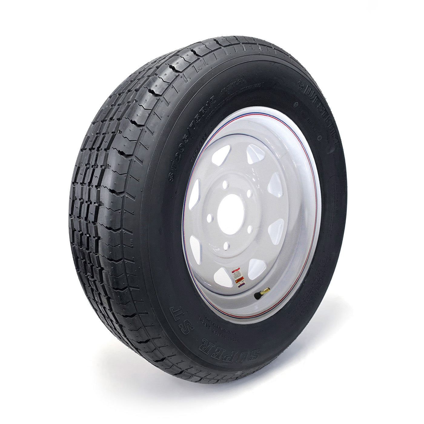 Pneu radial ST205/75R15 8 plis LRD 2150 lbs Westlake et jante 15" 5 trous 5" B.C. rally - RecreaShop