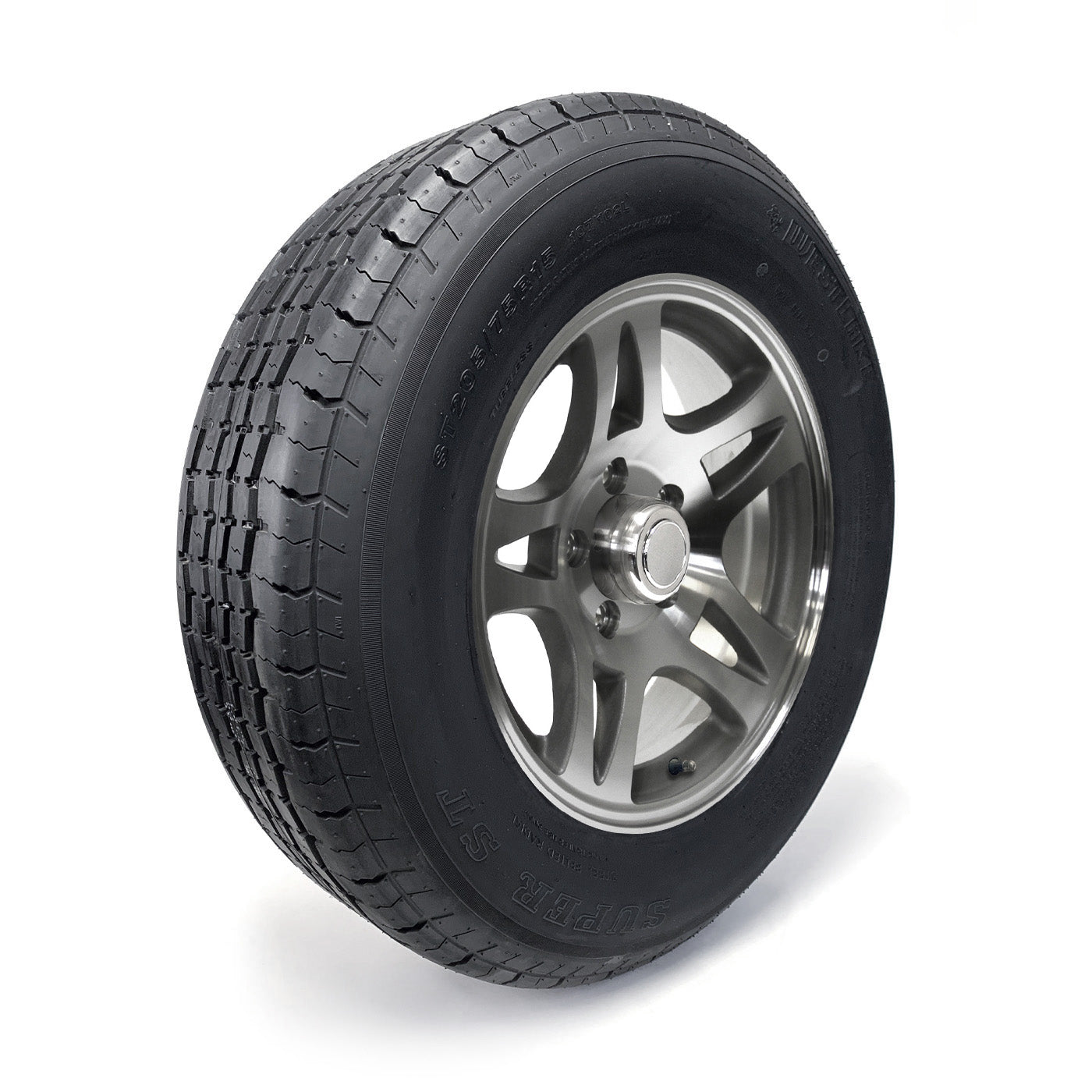 Pneu radial ST205/75R15 8 plis LRD 2150 lbs Westlake et jante 15" 5 trous aluminium modèle-S5 - RecreaShop