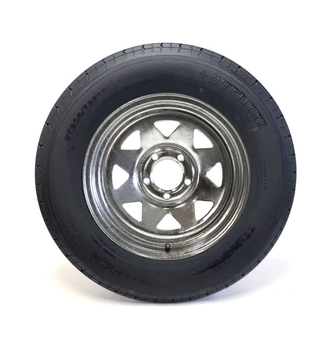 Pneu radial ST205/75R15 8 plis LRD 2150 lbs Westlake et jante 15" 5 trous galvanisée - Récréashop