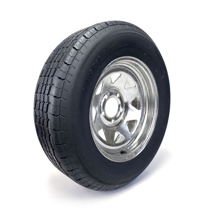 Pneu radial ST205/75R15 8 plis LRD 2150 lbs Westlake et jante 15" 5 trous galvanisée - Récréashop