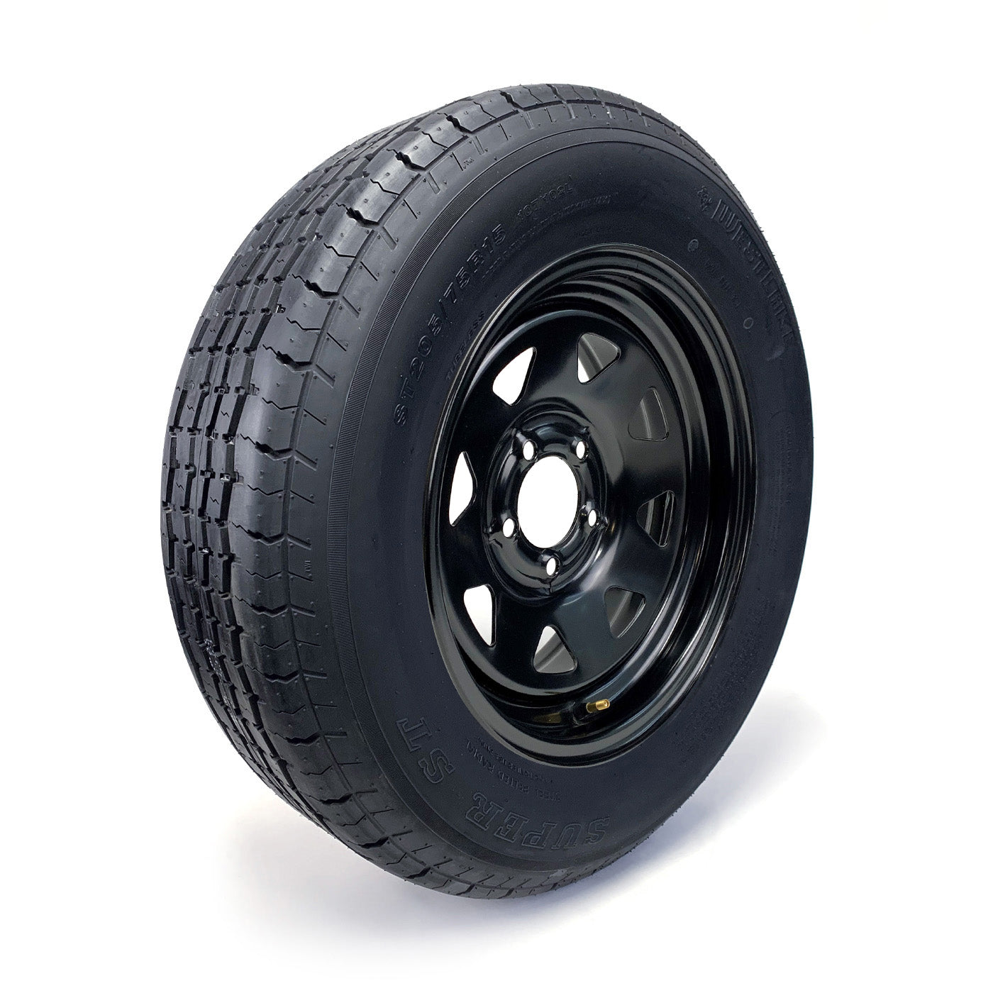 Pneu radial ST205/75R15 8 plis LRD 2150 lbs Westlake et jante 15" 5 trous noire rally - RecreaShop