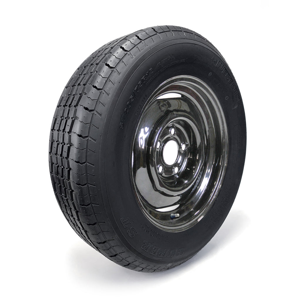 Pneu radial ST205/75R15 8 plis LRD 2150 lbs Westlake et jante 15" 5 trous noire - RecreaShop