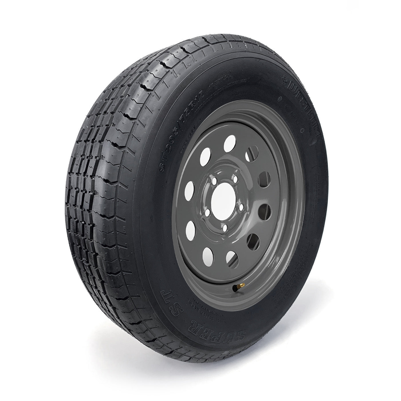 Pneu radial ST205/75R15 8 plis LRD 2150 lbs Westlake et jante 15" 5 trous grise - RecreaShop