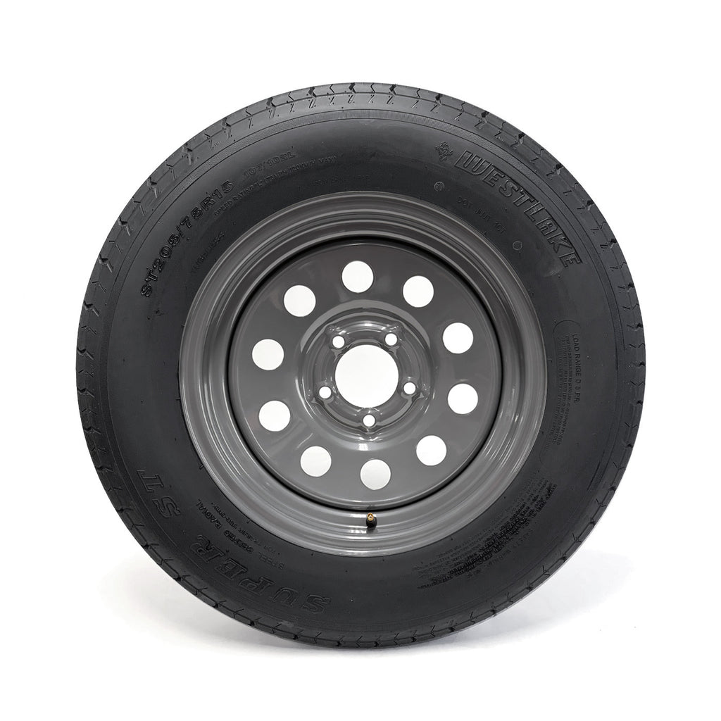 Pneu radial ST205/75R15 8 plis LRD 2150 lbs Westlake et jante 15" 5 trous grise - RecreaShop