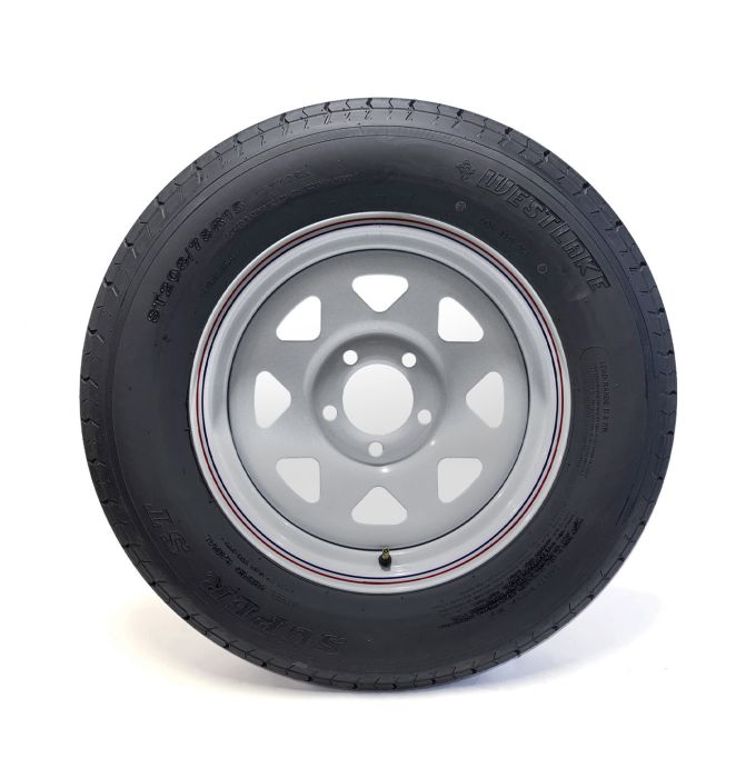 Pneu radial ST205/75R15 8 plis LRD 2150 lbs Westlake et jante 15" 5 trous rally - Récréashop