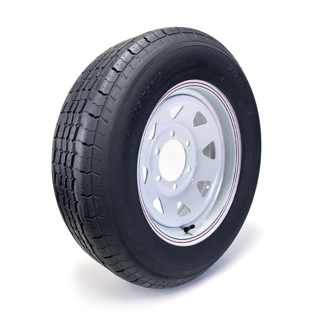 Pneu radial ST205/75R15 8 plis LRD 2150 lbs Westlake et jante 15" 6 trous rally - RecreaShop