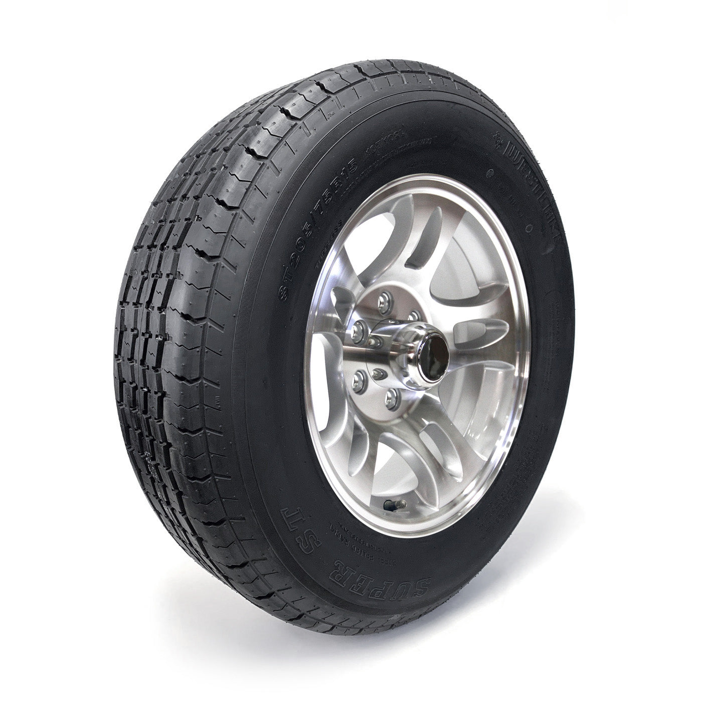 Pneu radial ST205/75R15 8 plis LRD 2150 lbs Westlake et jante 15" 6 trous aluminium modèle-S5 - RecreaShop