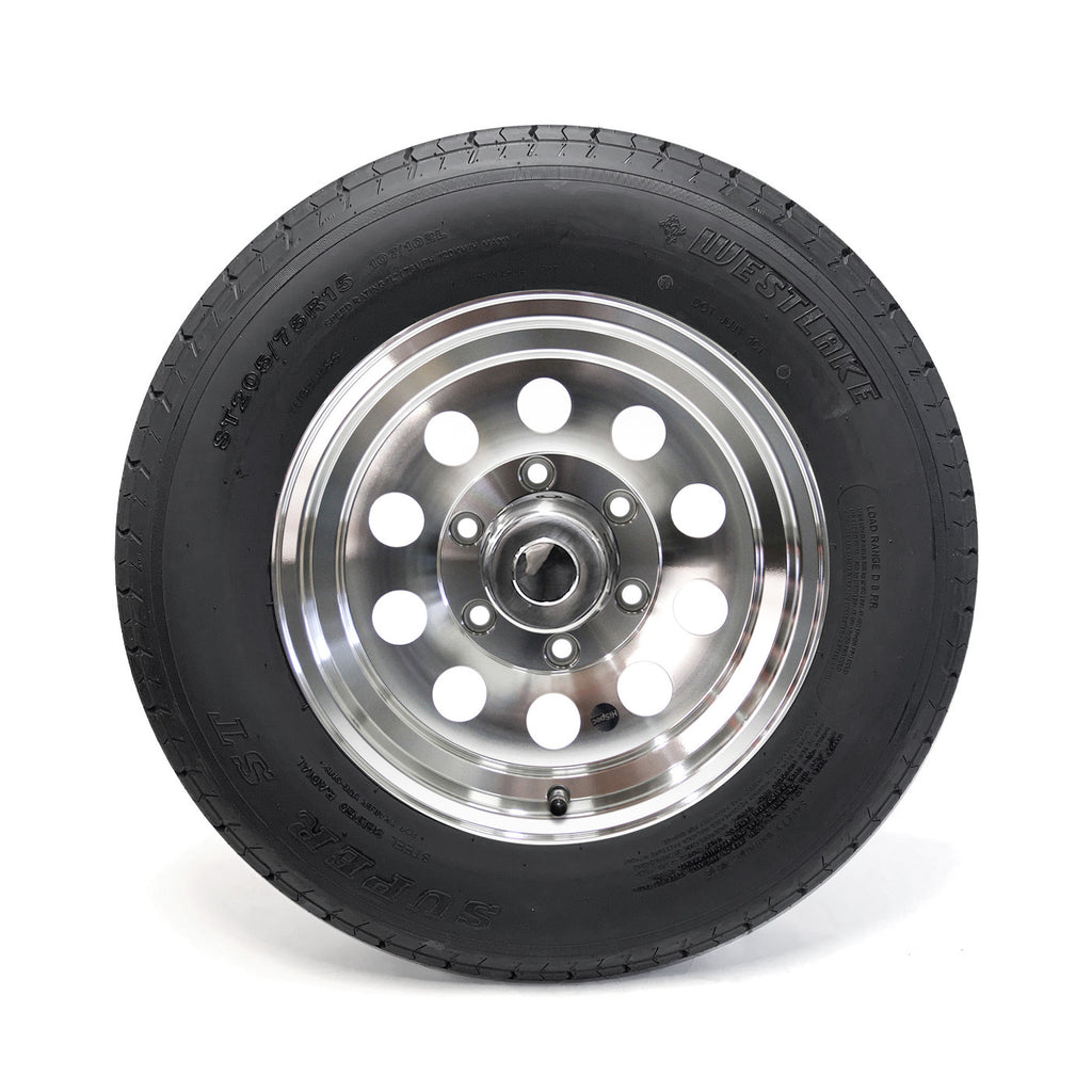 Pneu radial ST205/75R15 8 plis LRD 2150 lbs Westlake et jante 15" 6 trous modulaire aluminium - RecreaShop
