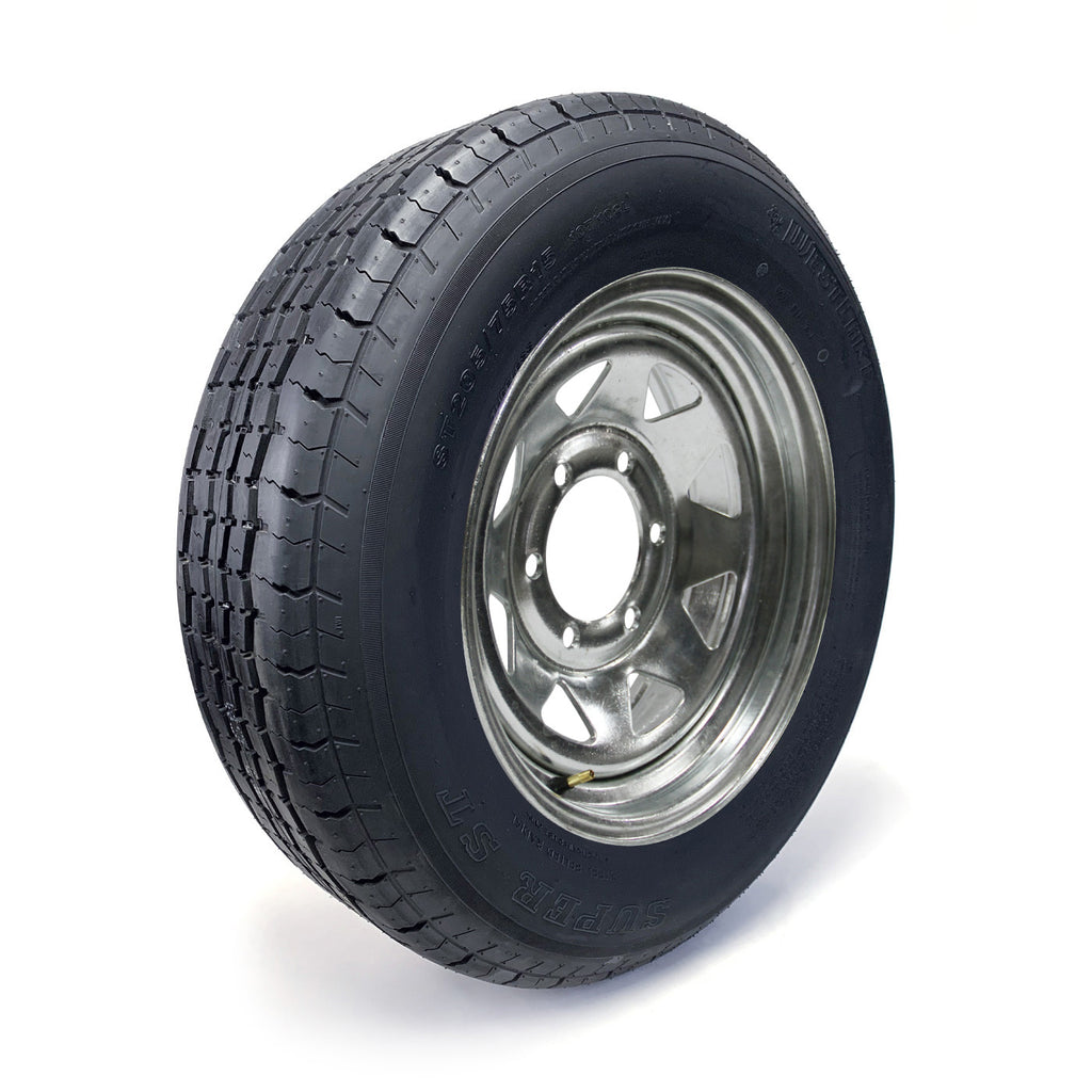 Pneu radial ST205/75R15 8 plis LRD 2150 lbs Westlake et jante 15" 6 trous galvanisée - RecreaShop