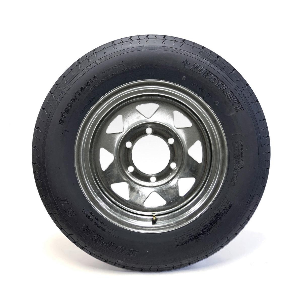 Pneu radial ST205/75R15 8 plis LRD 2150 lbs Westlake et jante 15" 6 trous galvanisée - RecreaShop