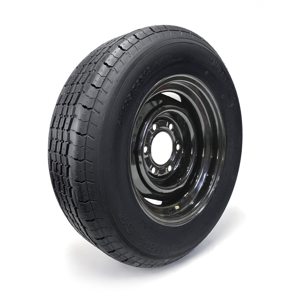 Pneu radial ST205/75R15 8 plis LRD 2150 lbs Westlake et jante 15" 6 trous noire - RecreaShop