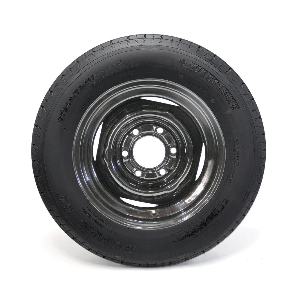 Pneu radial ST205/75R15 8 plis LRD 2150 lbs Westlake et jante 15" 6 trous noire - RecreaShop