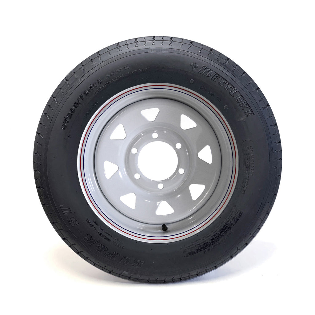 Pneu radial ST205/75R15 8 plis LRD 2150 lbs Westlake et jante 15" 6 trous rally - RecreaShop