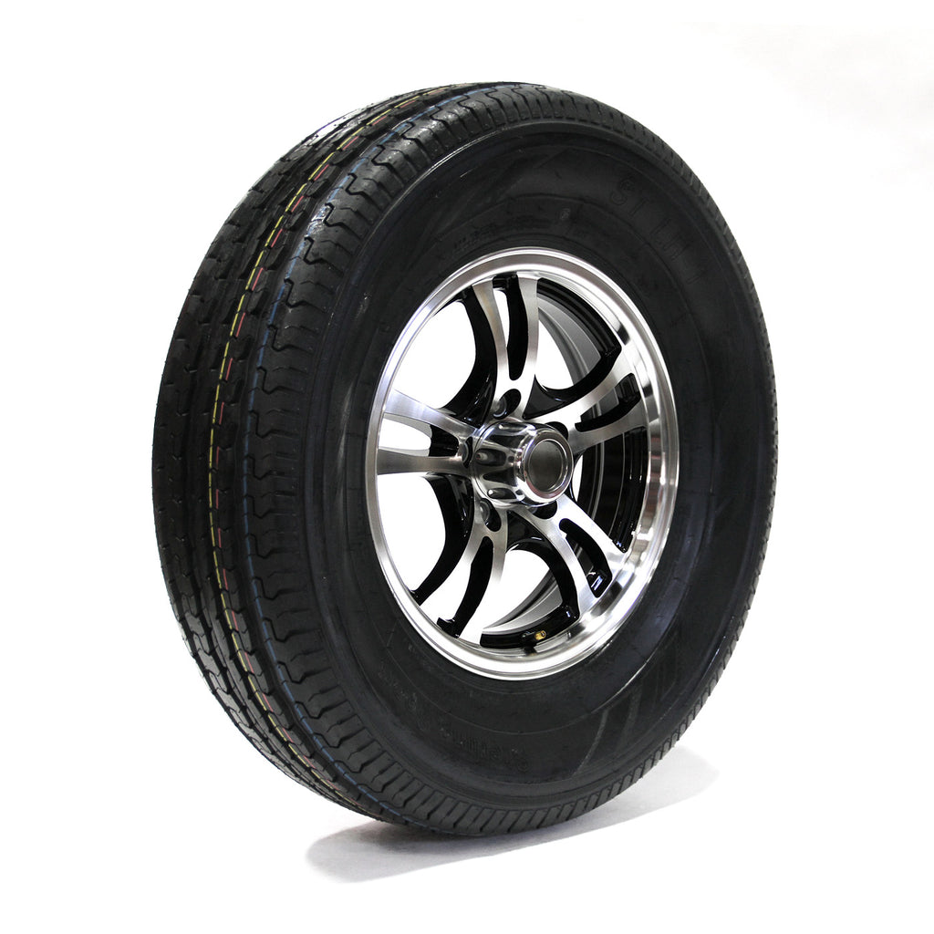 Pneu radial 225/75R15 6 plis LRC 2150 lbs Sterling et jante 15" 5 trous aluminium Jaguar - RecreaShop
