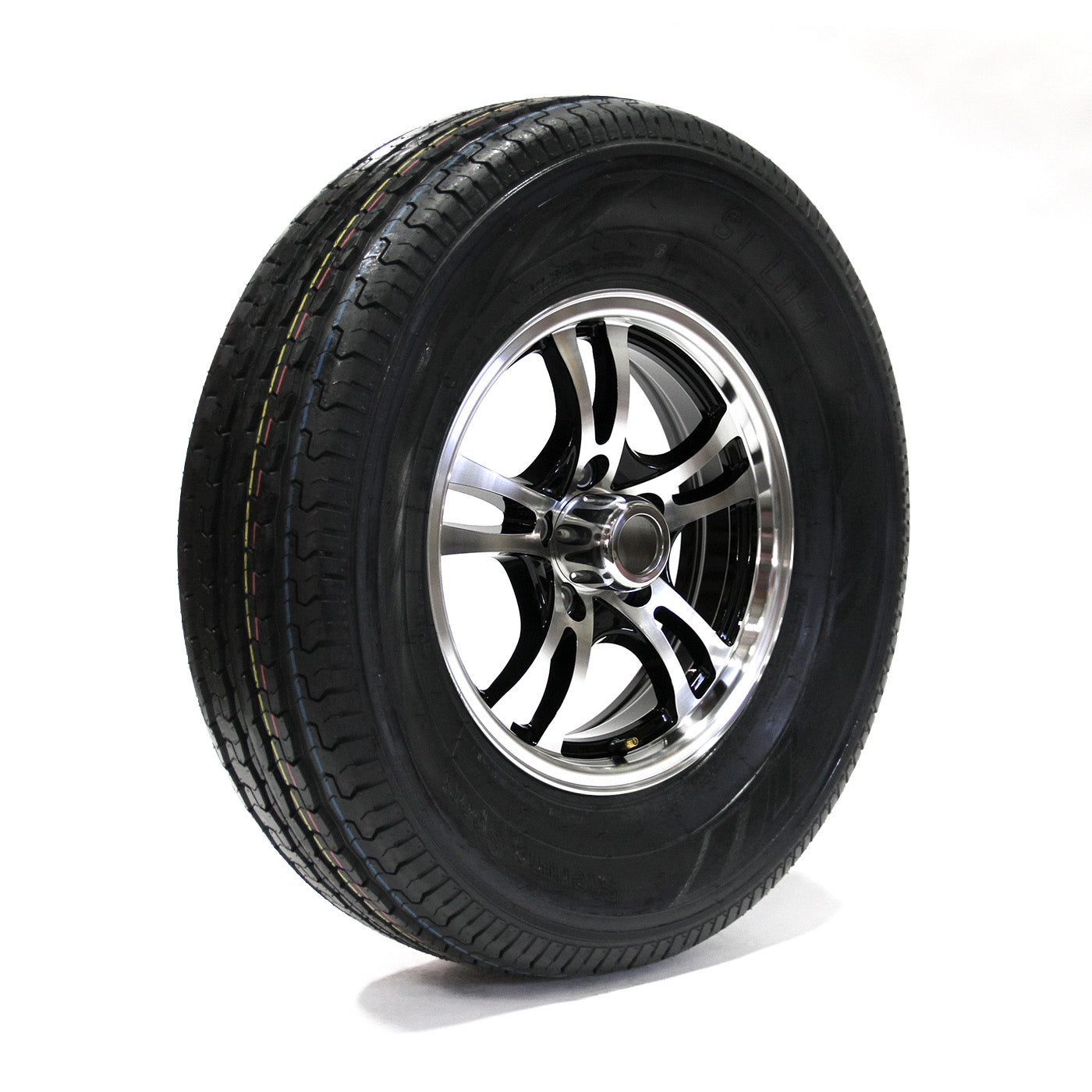 Pneu radial 225/75R15 6 plis LRC 2150 lbs Sterling et jante 15" 5 trous aluminium Jaguar - RecreaShop