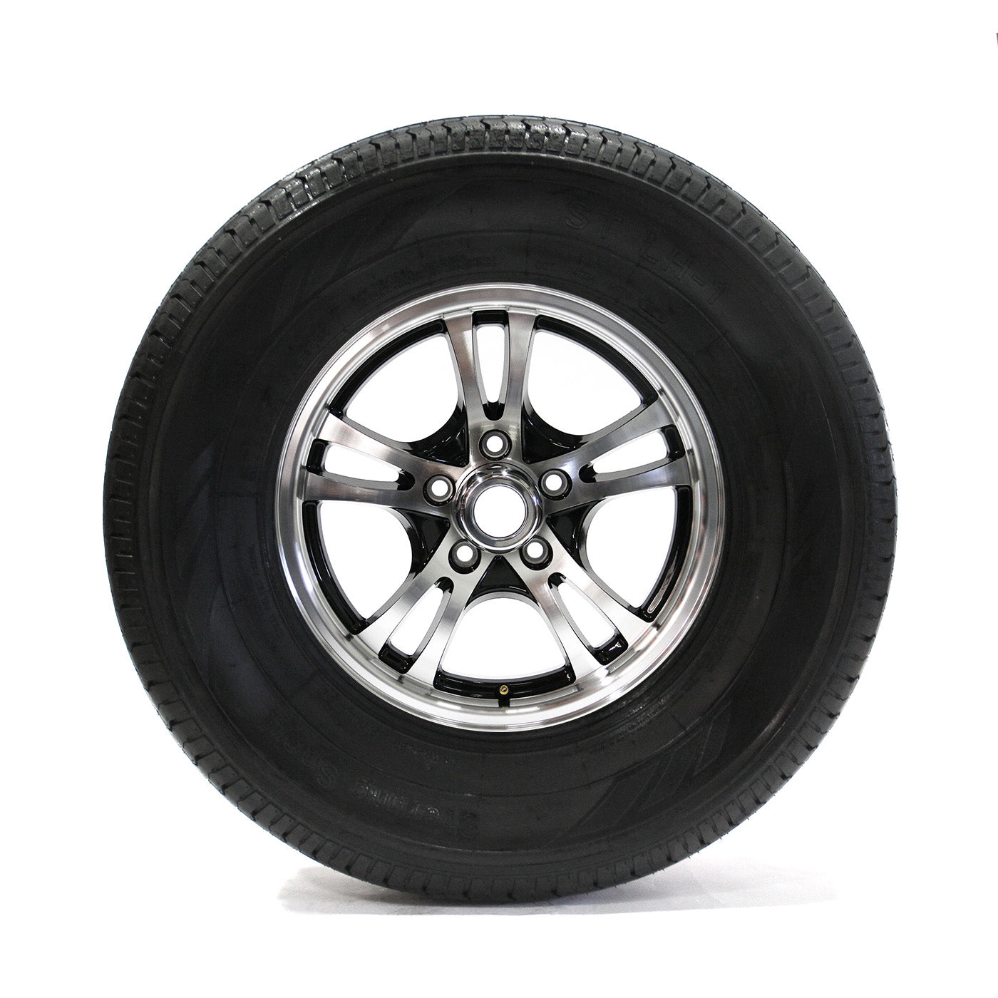 Pneu radial 225/75R15 6 plis LRC 2150 lbs Sterling et jante 15" 5 trous aluminium Jaguar - RecreaShop