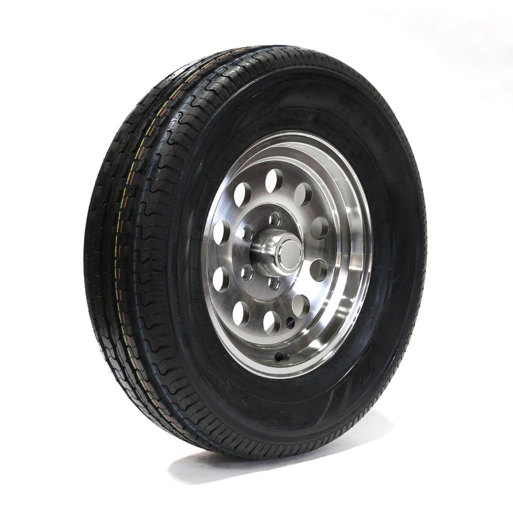 Pneu radial 225/75R15 6 plis LRC 2150 lbs Sterling et jante 15" 5 trous modulaire aluminium - RecreaShop