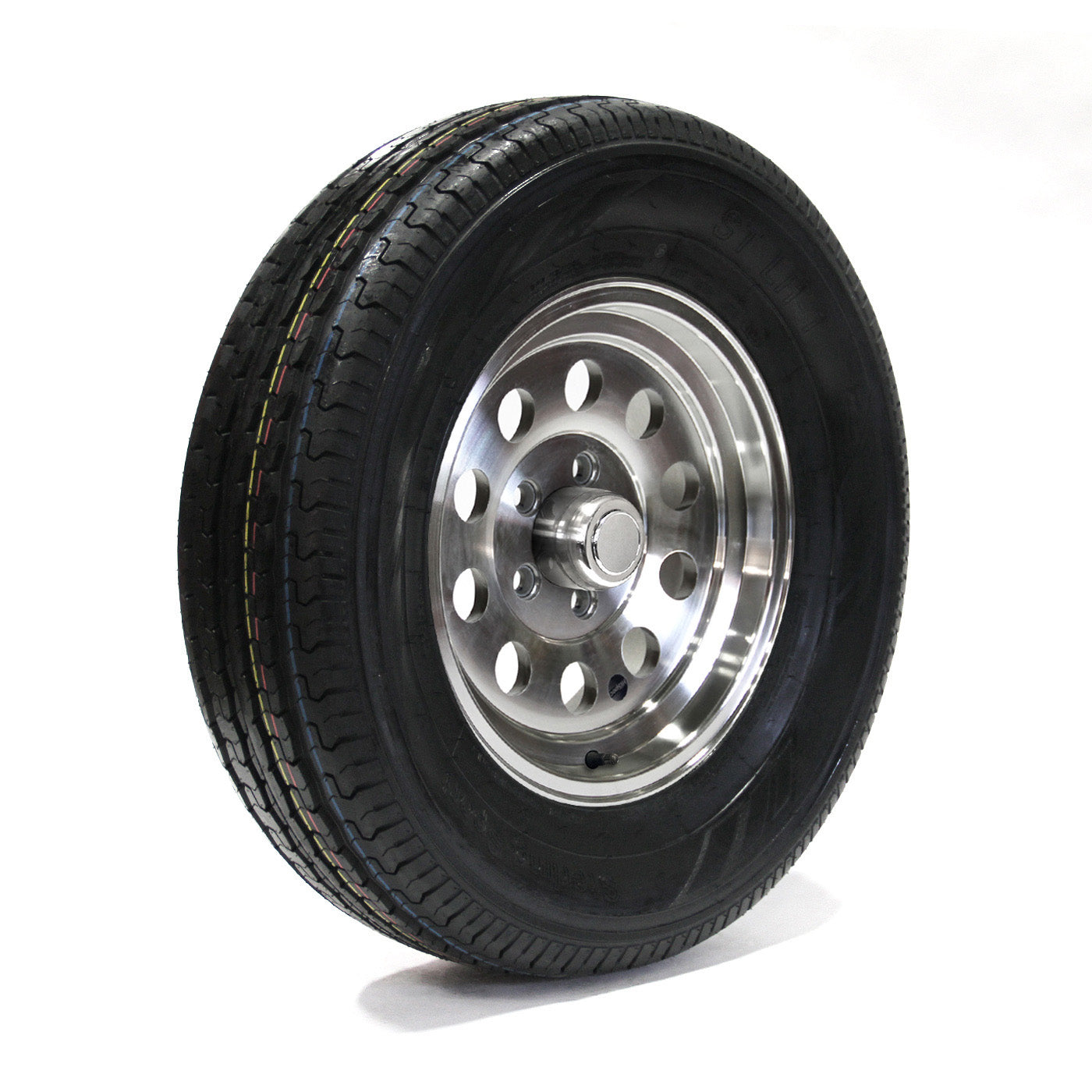 Pneu radial 225/75R15 6 plis LRC 2150 lbs Sterling et jante 15" 5 trous modulaire aluminium - RecreaShop