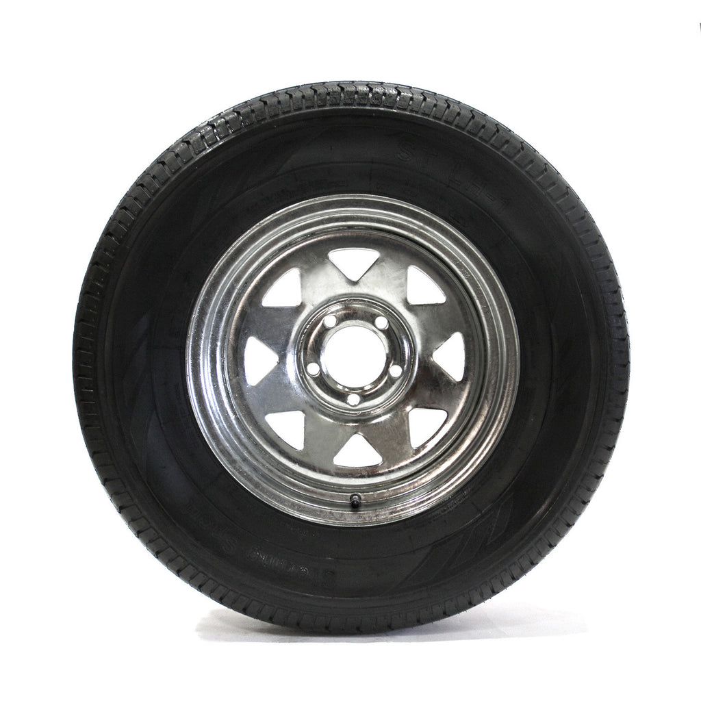 Pneu radial 225/75R15 6 plis LRC 2150 lbs Sterling et jante 15" 5 trous galvanisée - RecreaShop