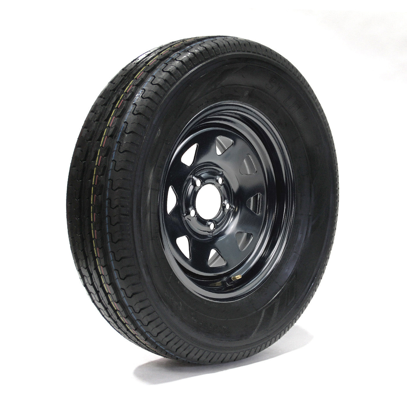 Pneu radial 225/75R15 6 plis LRC 2150 lbs Sterling et jante 15" 5 trous noire rally - RecreaShop