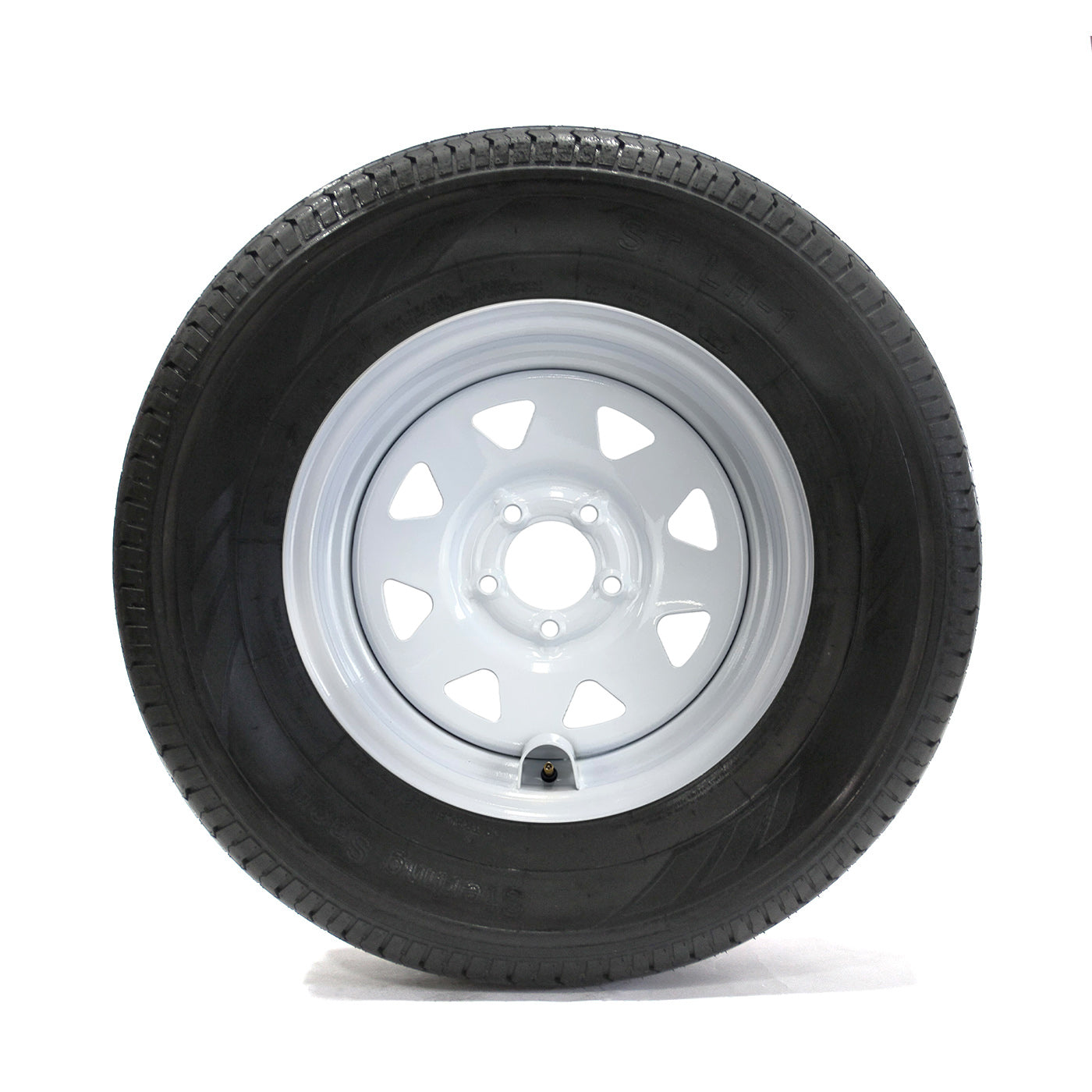 Pneu radial 225/75R15 6 plis LRC 2150 lbs Sterling et jante 15" 5 trous rally et protège-valve - RecreaShop