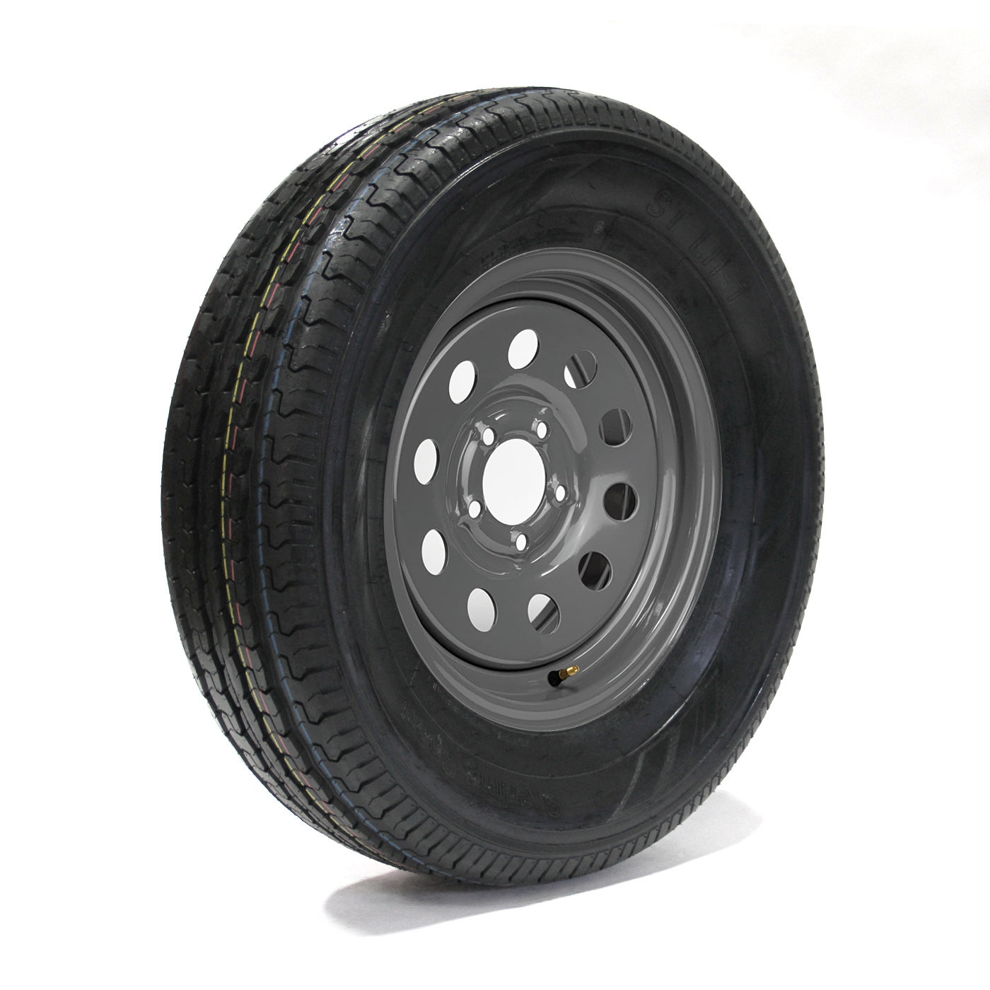 Pneu radial 225/75R15 6 plis LRC 2150 lbs Sterling et jante 15" 5 trous grise - RecreaShop