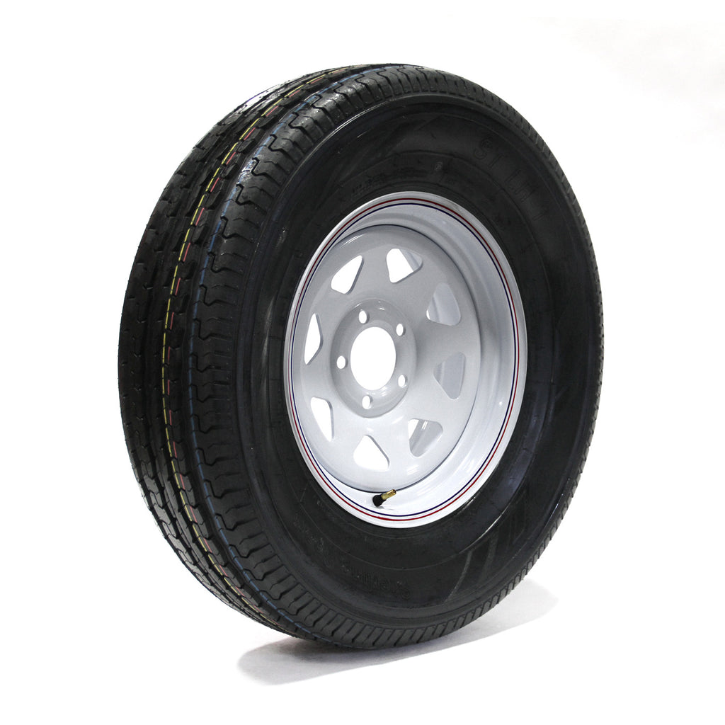Pneu radial 225/75R15 6 plis LRC 2150 lbs Sterling et jante 15" 5 trous rally - RecreaShop