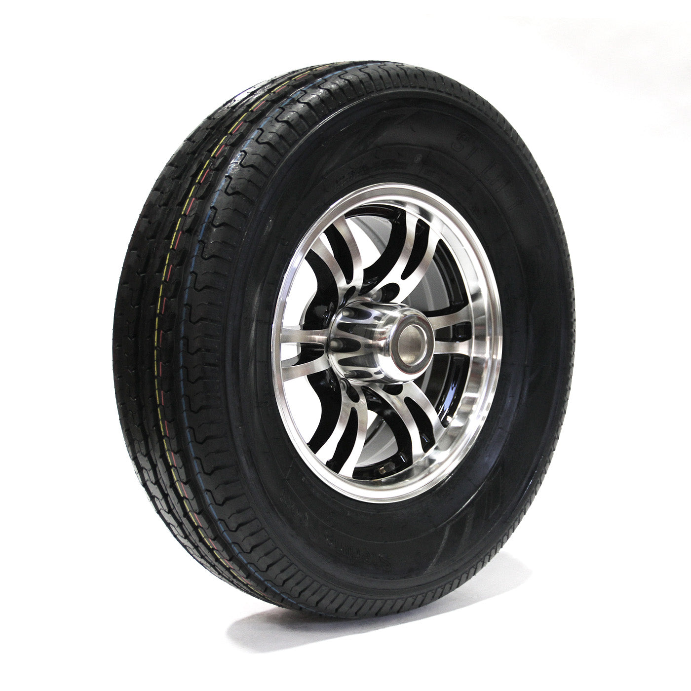 Pneu radial 225/75R15 6 plis LRC 2150 lbs Sterling et jante 15" 6 trous aluminium Jaguar - RecreaShop