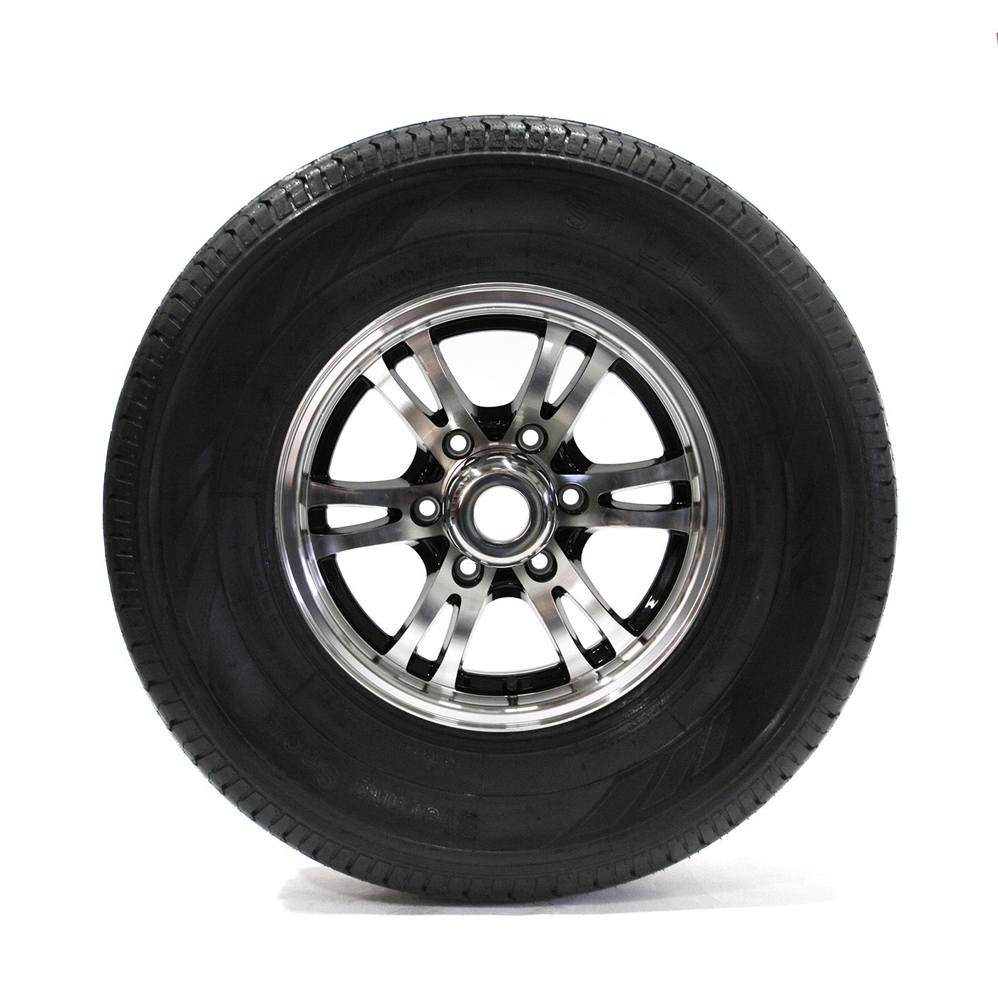 Pneu radial 225/75R15 6 plis LRC 2150 lbs Sterling et jante 15" 6 trous aluminium Jaguar - RecreaShop