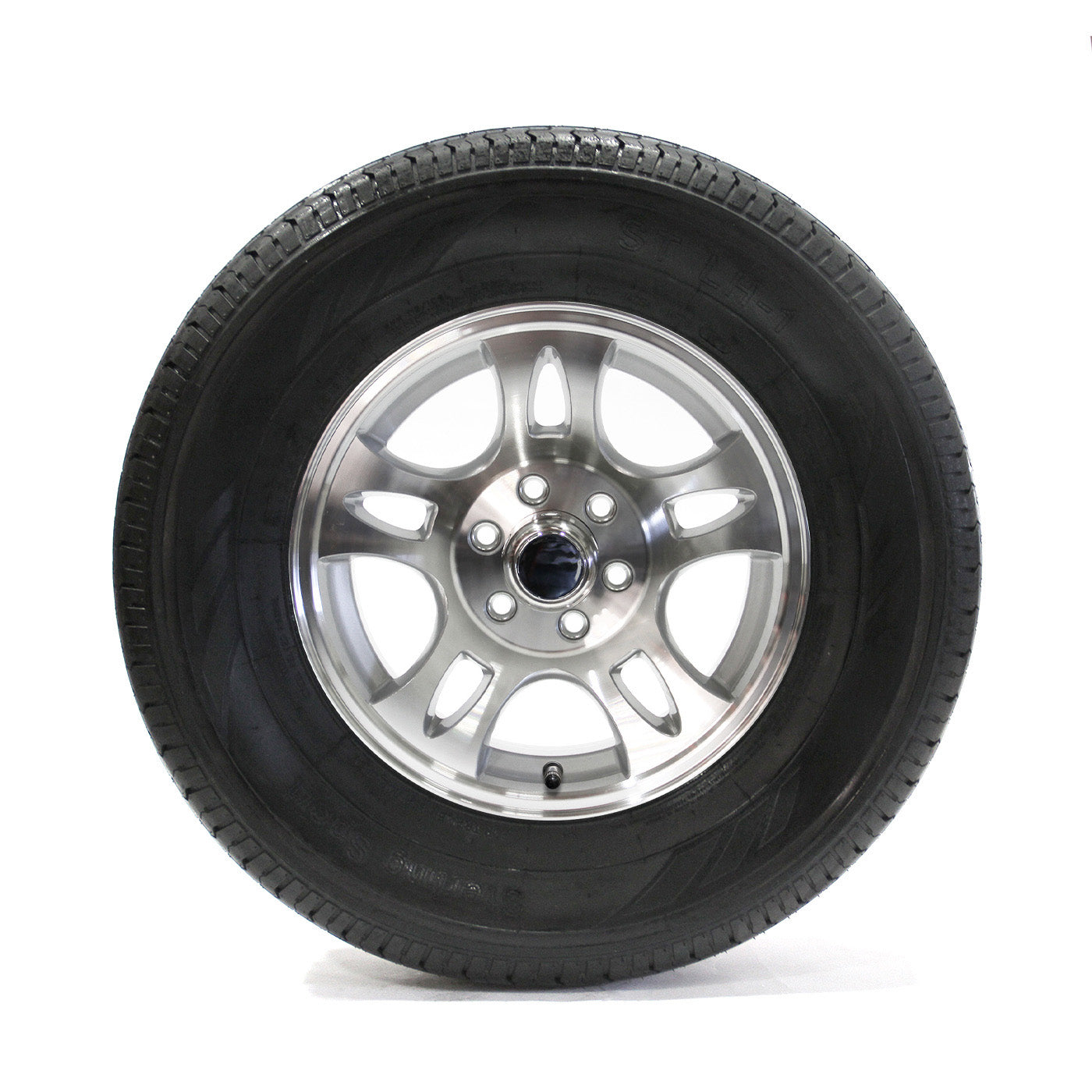 Pneu radial 225/75R15 6 plis LRC 2150 lbs Sterling et jante 15" 6 trous aluminium modèle-S5 - RecreaShop