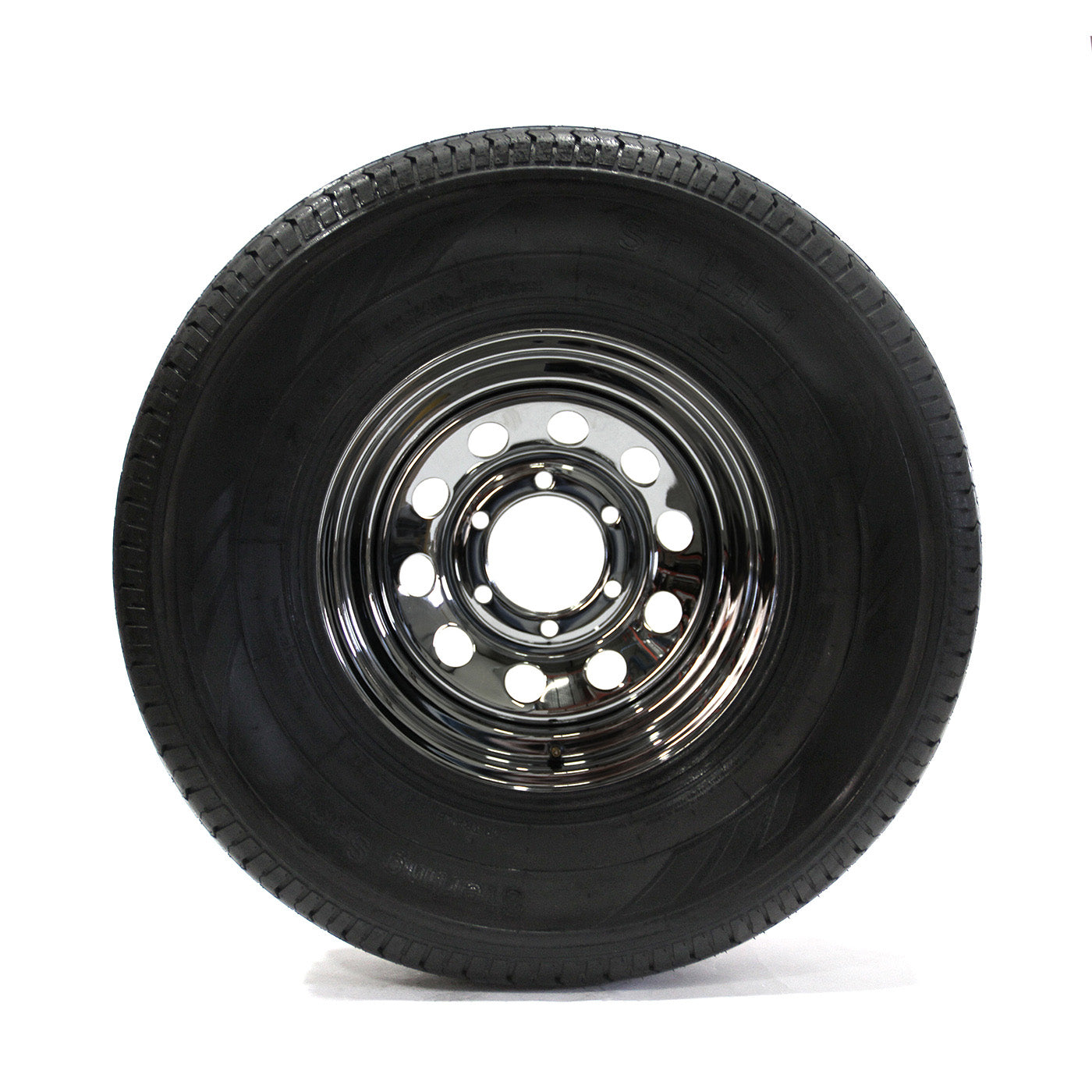 Pneu radial 225/75R15 6 plis LRC 2150 lbs Sterling et jante 15" 6 trous chrome - RecreaShop