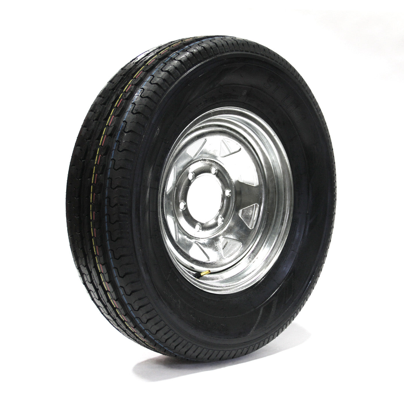 Pneu radial 225/75R15 6 plis LRC 2150 lbs Sterling et jante 15" 6 trous galvanisée - RecreaShop