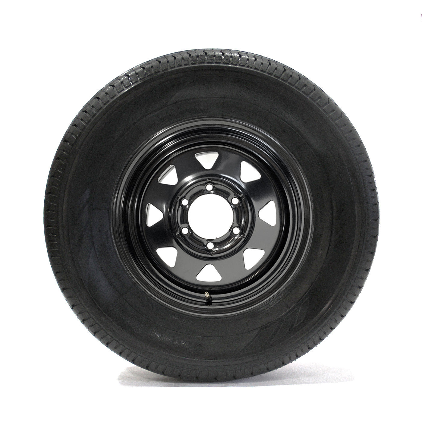 Pneu radial 225/75R15 6 plis LRC 2150 lbs Sterling et jante 15" 6 trous noire rally - RecreaShop