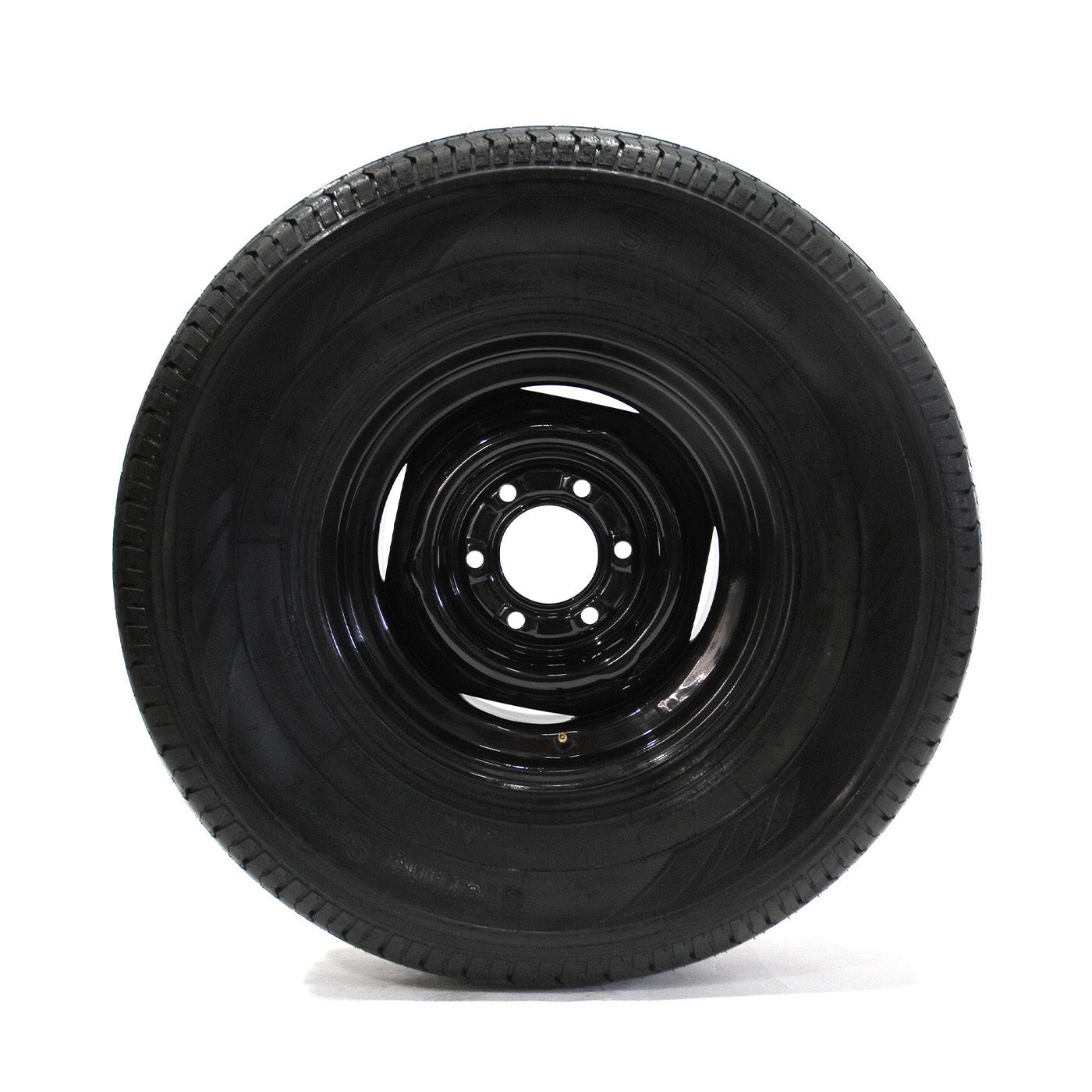 Pneu radial 225/75R15 6 plis LRC 2150 lbs Sterling et jante 15" 6 trous noire - RecreaShop