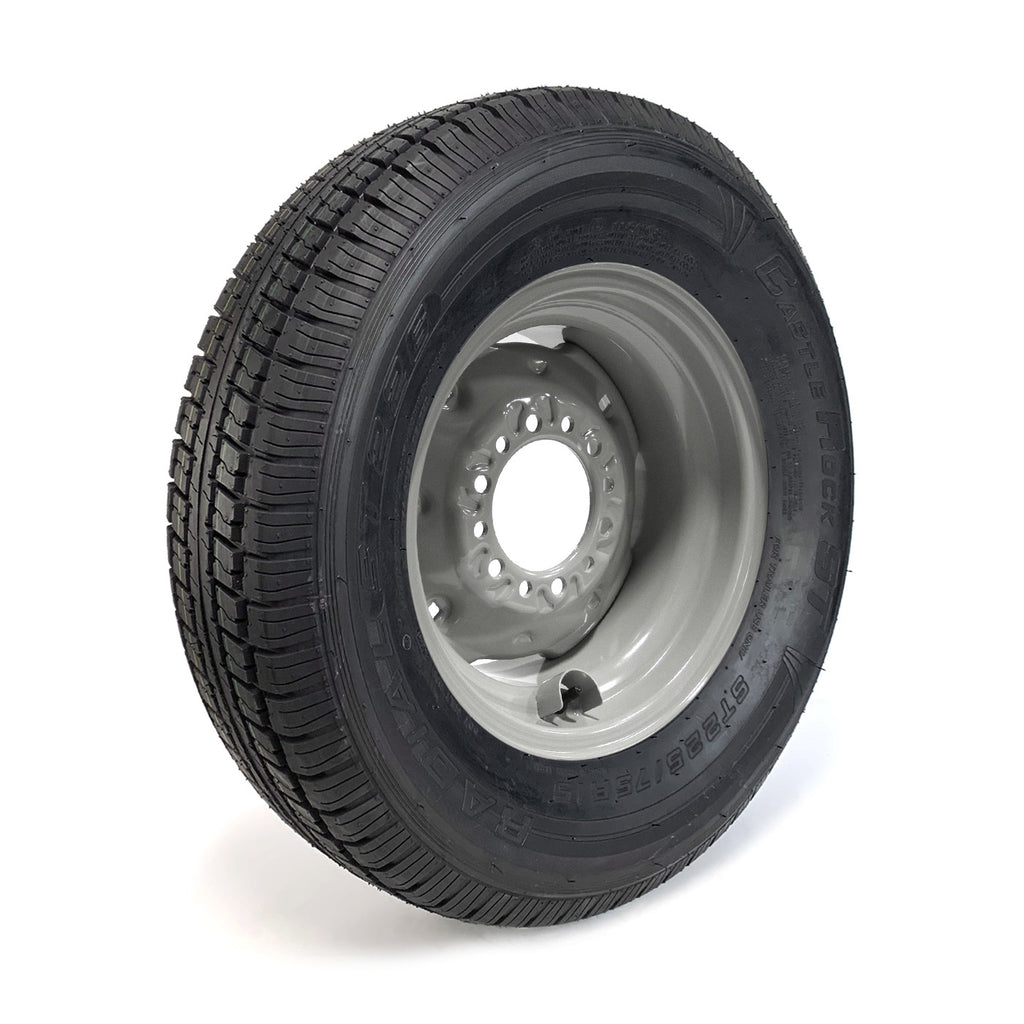 Pneu radial 225/75R15 8 plis LRD 2540 lbs Castle Rock et jante 15" 6 trous grise - RecreaShop