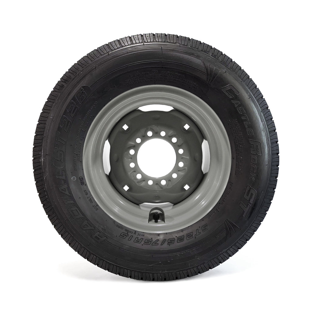 Pneu radial 225/75R15 8 plis LRD 2540 lbs Castle Rock et jante 15" 6 trous grise - RecreaShop
