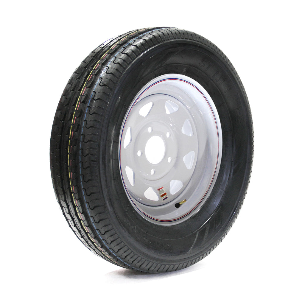 Pneu radial 225/75R15 8 plis LRD 2540 lbs Castle Rock et jante 15" 5 trous rally B.C. 5" - RecreaShop