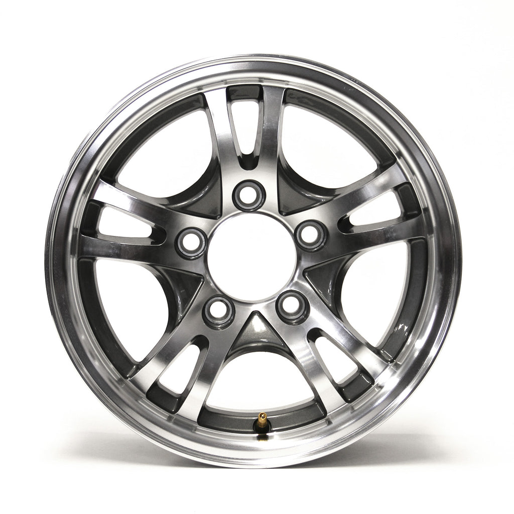Jante 13" x 5" 5 trous 1600 lbs aluminium Jaguar et centre de roue - RecreaShop