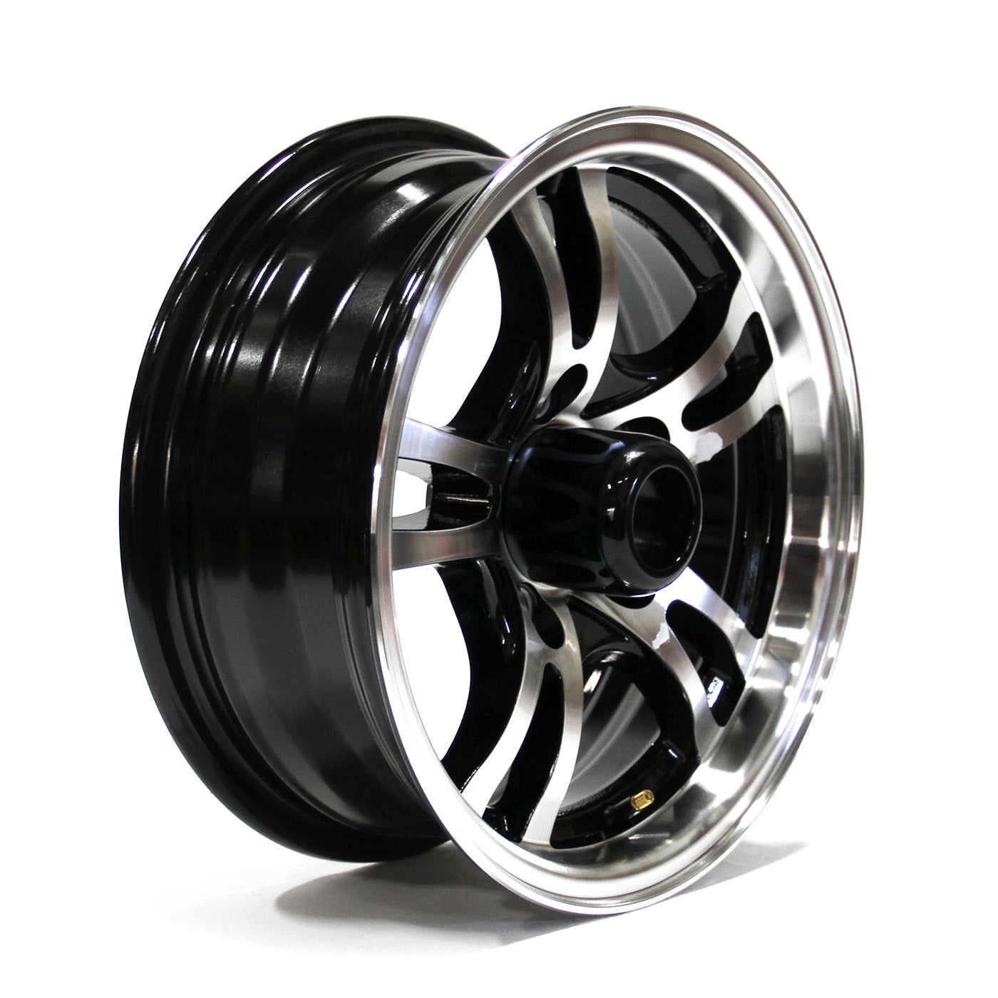 Jante 14" x 5 1/2" 5 trous 2040 lbs aluminium noir Jaguar et centre de roue - RecreaShop