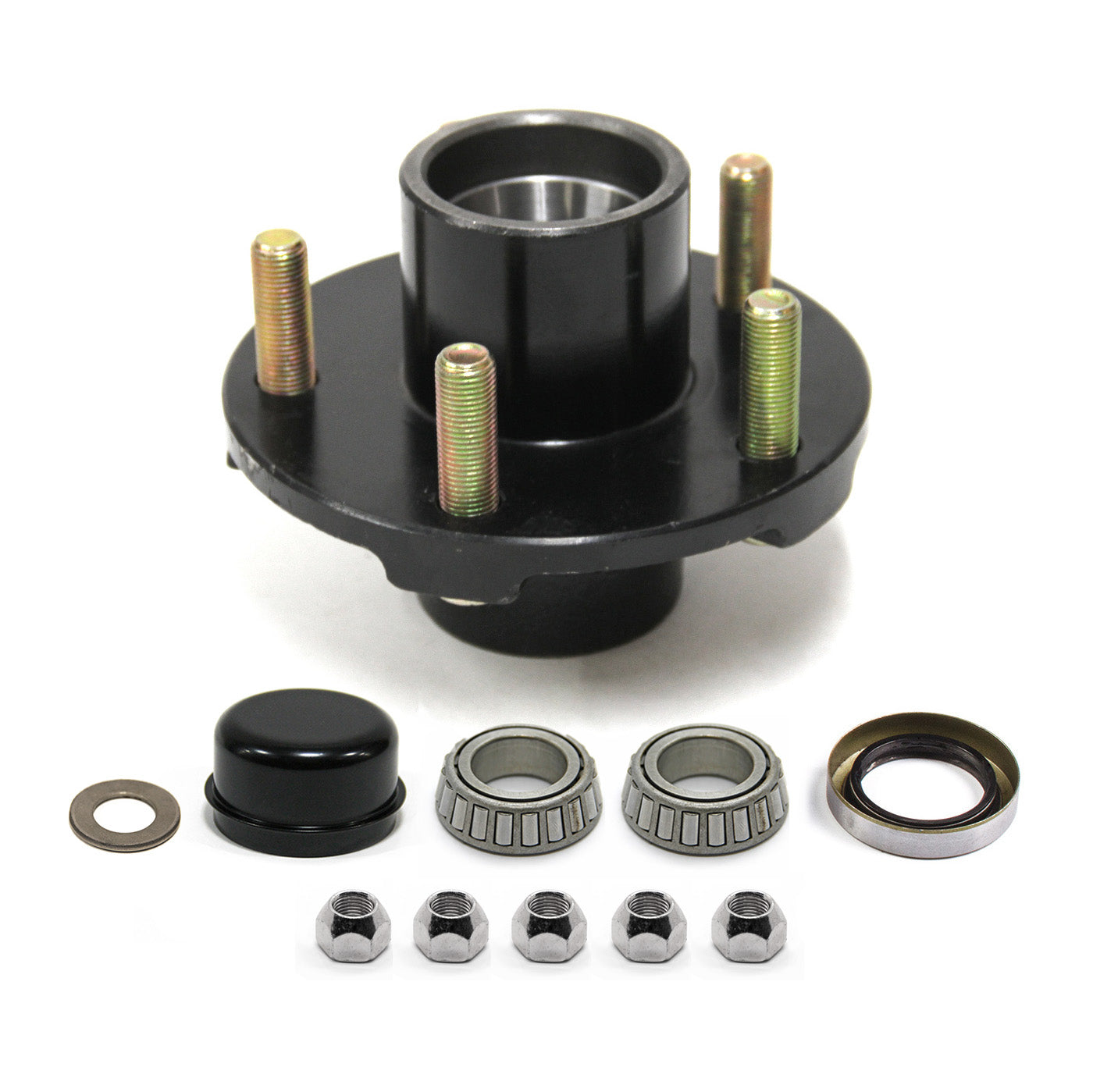 Moyeu à 5 goujons 1/2" B.C. 4,5" 2K cône 1" roue 8"-12" bouchon 1445 complet FRAMECO - RecreaShop