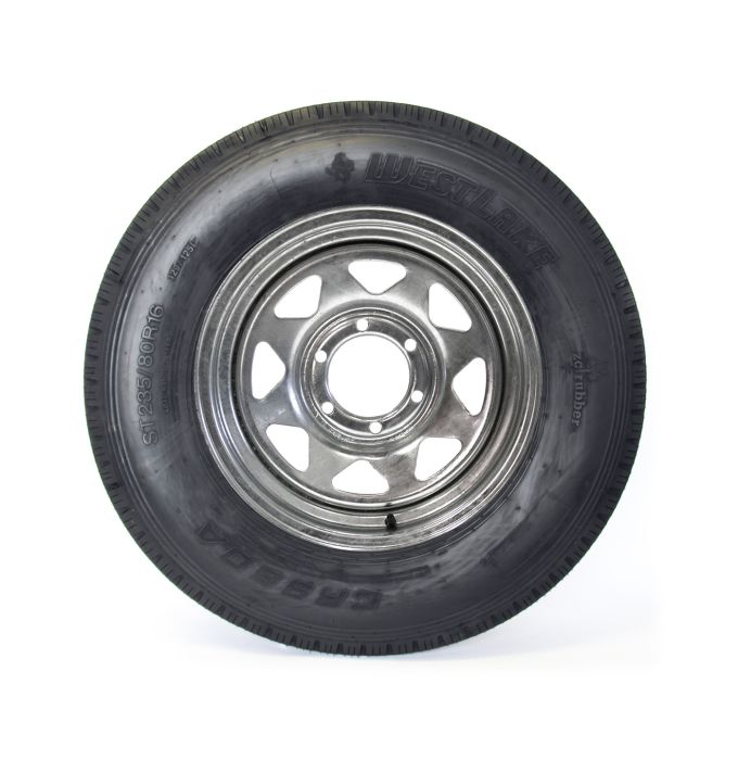 Pneu radial 235/80R16 14 plis LRG 4080 lbs Westlake et jante 16" 6 trous galvanisée - Récréashop