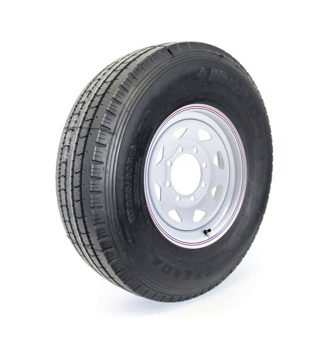 Pneu radial 235/80R16 14 plis LRG 4080 lbs Westlake et jante 16" 8 trous rally - Récréashop