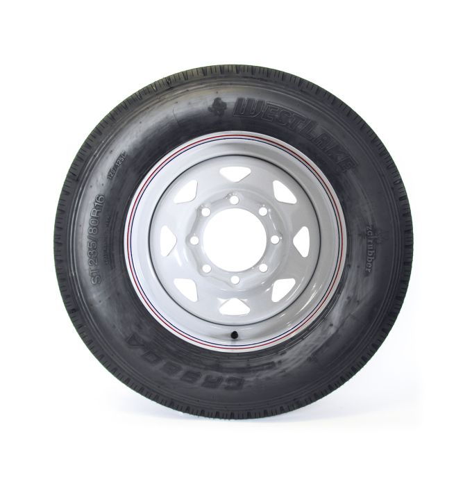 Pneu radial 235/80R16 14 plis LRG 4080 lbs Westlake et jante 16" 8 trous rally - Récréashop