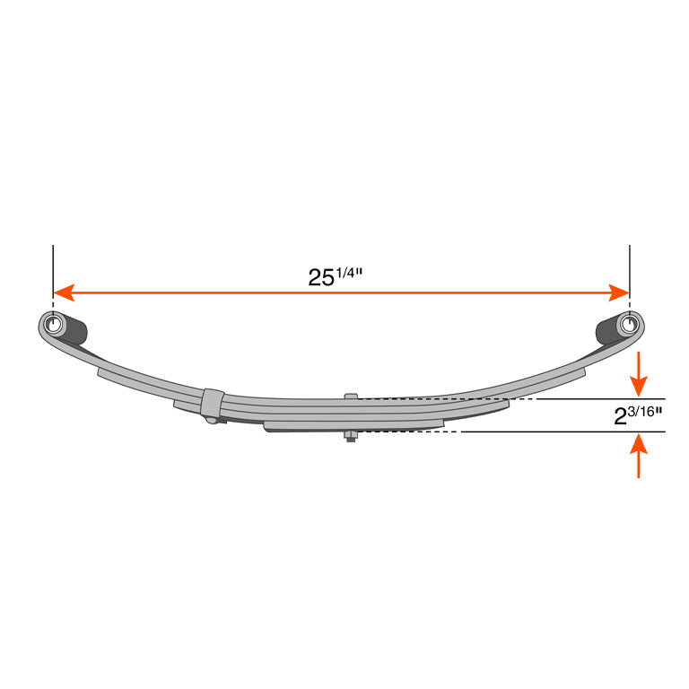 Ensemble de ressorts 6,7K à 2 yeux 6L 25 1/4" x 1 3/4" pour tube 3" avec quinc. - RecreaShop
