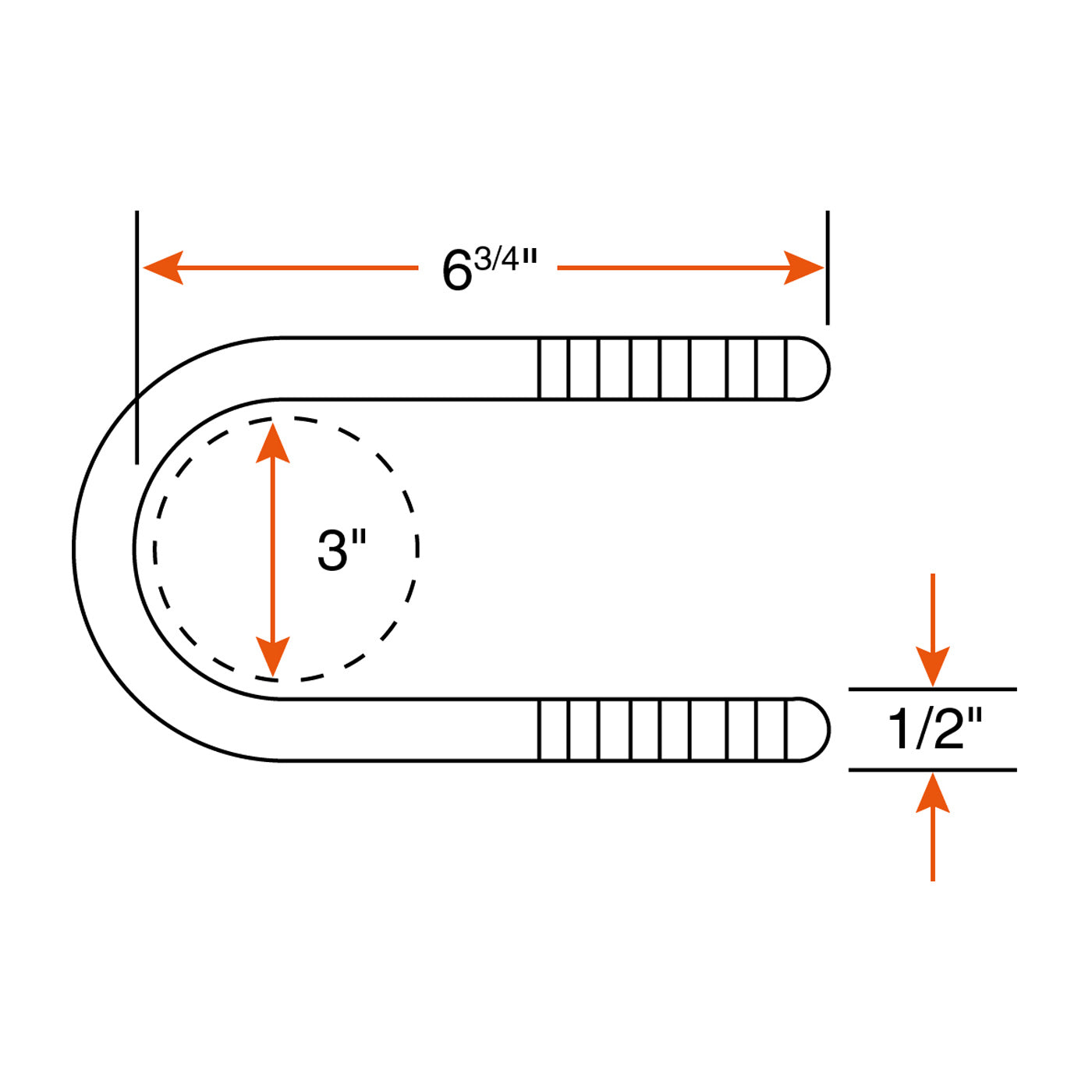 Ensemble de ressorts 2,1K à glissière 4L 24 1/2" x 1 3/4" pour tube 3" avec quinc. - RecreaShop