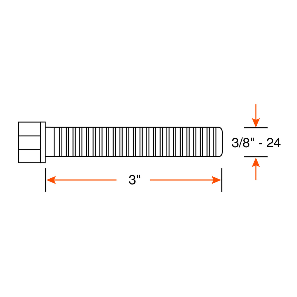 Boulon de centre de ressort 3/8"-24 x 3" et écrou - RecreaShop