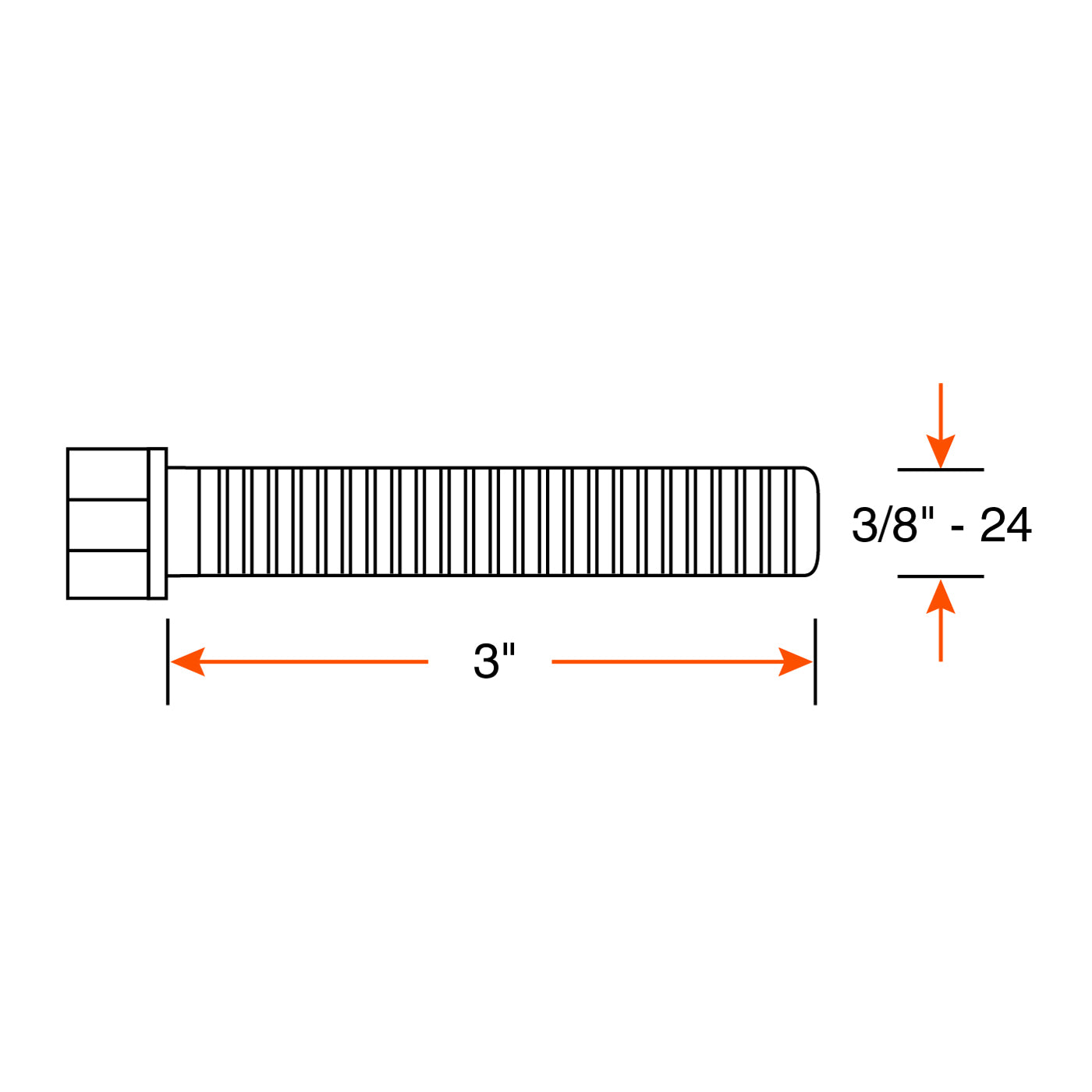 Boulon de centre de ressort 3/8"-24 x 3" et écrou - RecreaShop