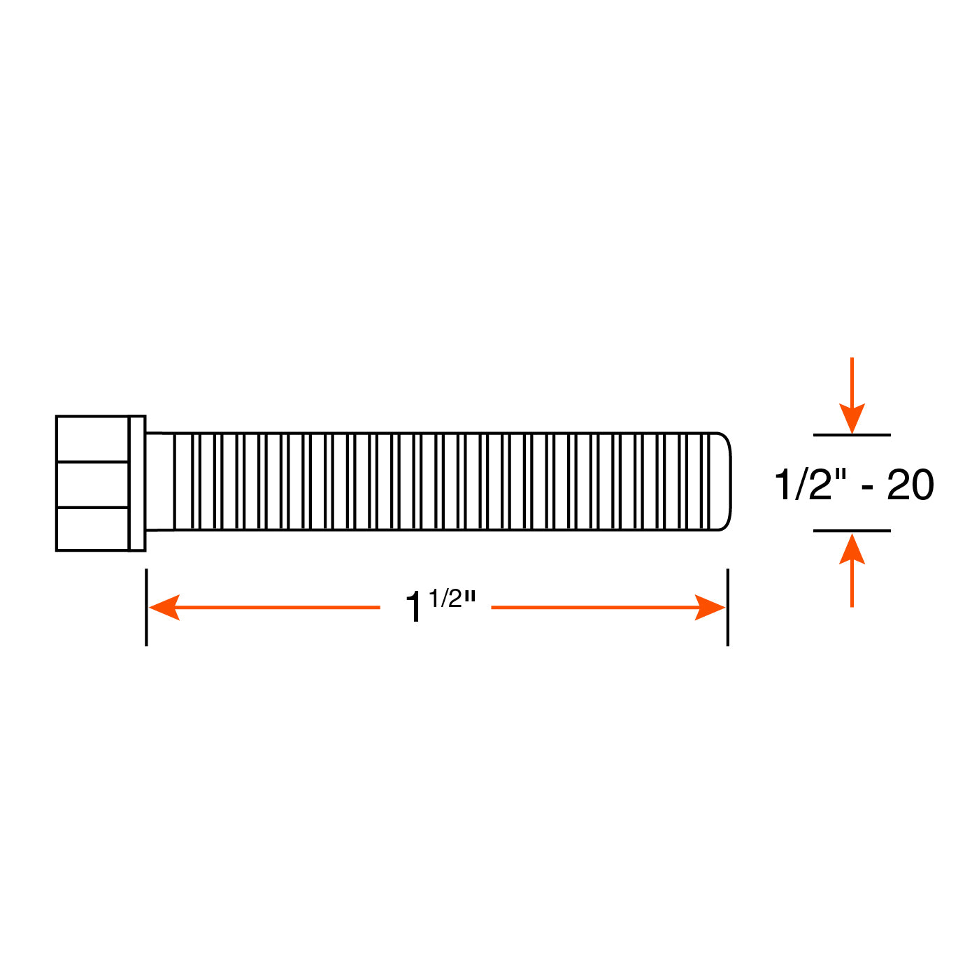 Boulon 1/2"-20 x 1 1/2" NF grade 5 SMARTOW - RecreaShop