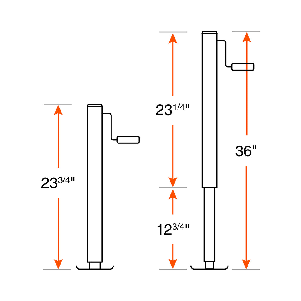 Vérin ajustable 8K 11 1/2" poignée de côté sans sleeve - RecreaShop